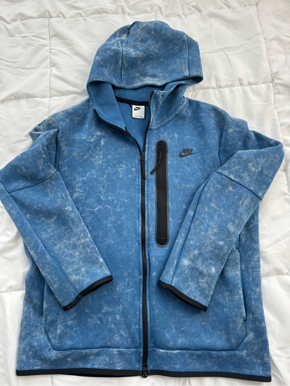 Nike Men’s Washed Blue Hooded Full-Zip Performance Jacket